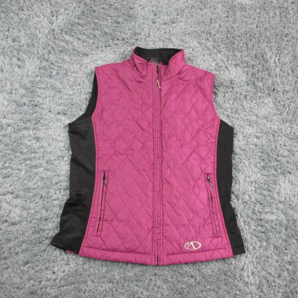 Marker Vest Womens XL Purple Quilted Full Zip Fleece Lined Insulated Pockets
